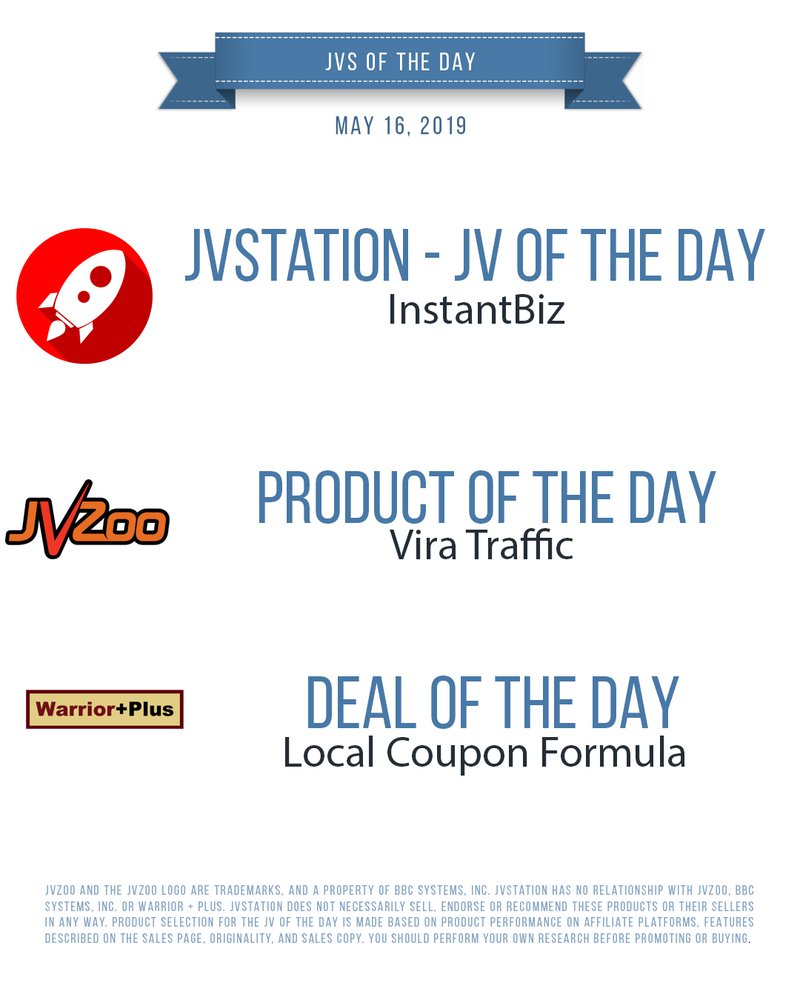 JVs of the day - May 16, 2019
