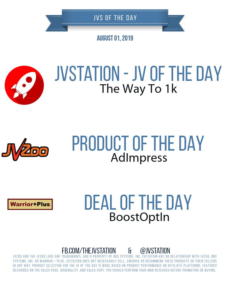 JVs of the day - August 01, 2019
