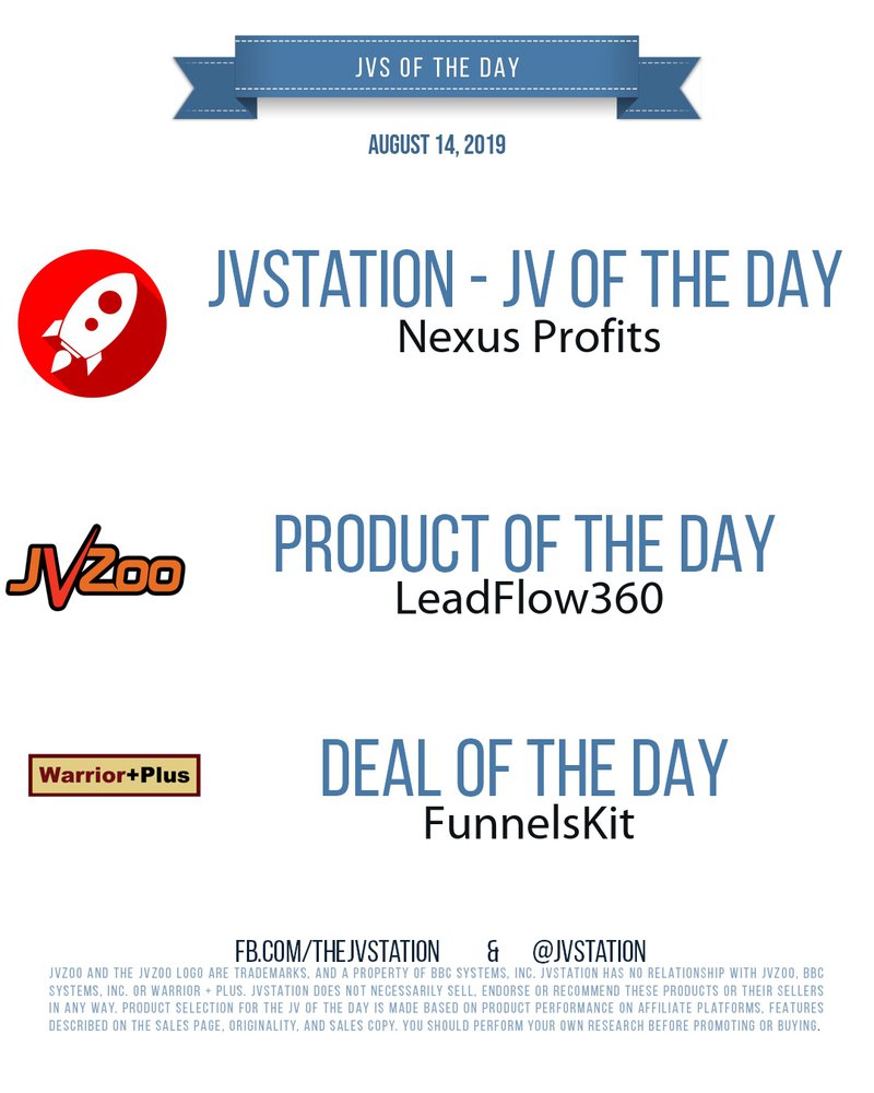 JVs of the day - August 14, 2019