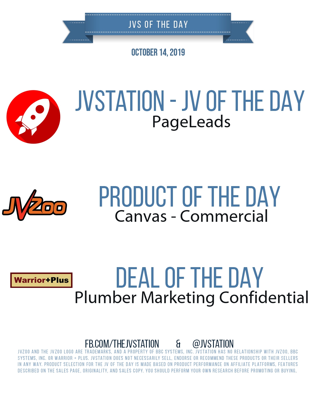 JVs of the day - October 14, 2019