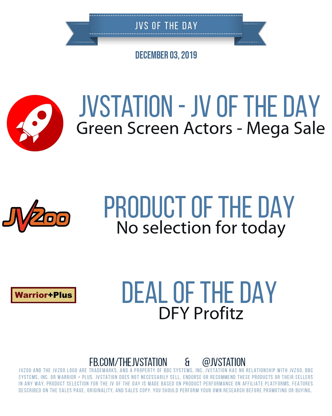 JVs of the day - December 03, 2019