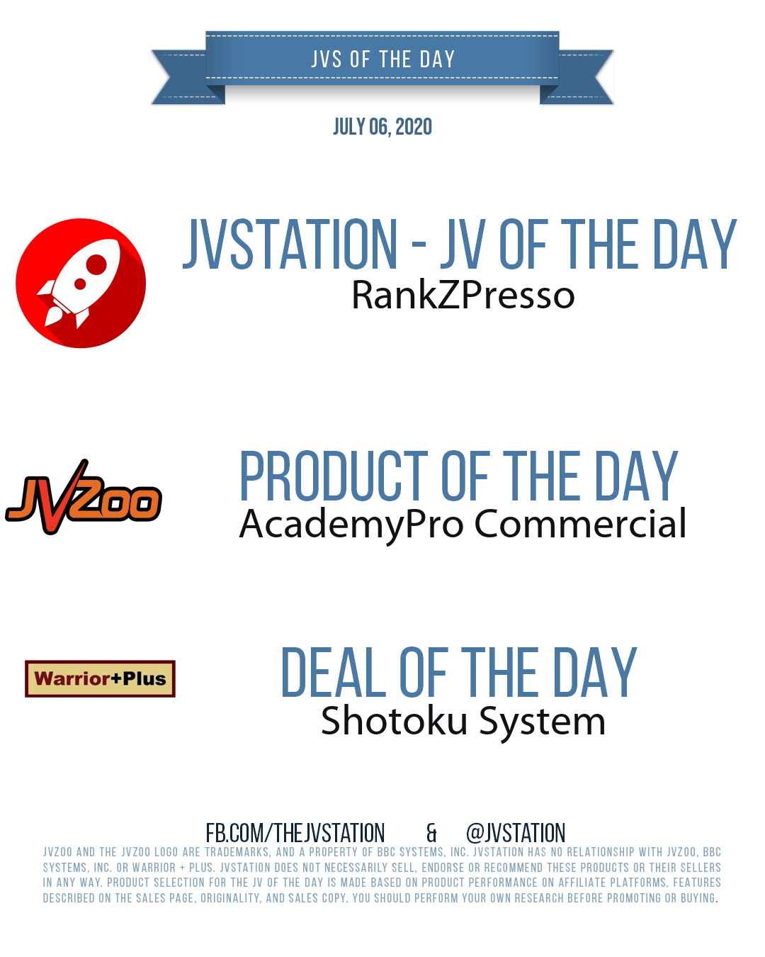 JVs of the day - July 06, 2020